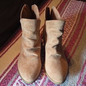 Women’s Tan Suede Ankle Booties - Easy Slip-On Style
